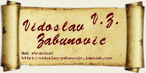 Vidoslav Zabunović vizit kartica